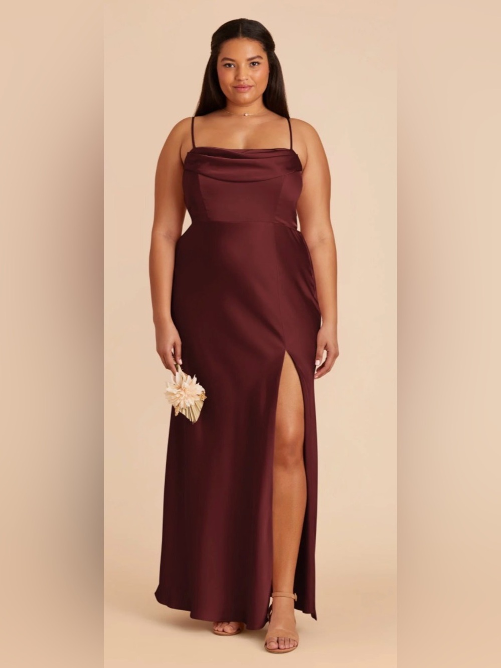 Birdy Grey Mia Converible Gown in Matte Satin Cabernet - Picture 2 of 3